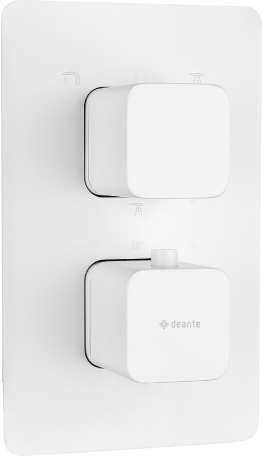 Плитка Deante Squoval Внешняя часть смесителя SQUOVAL 3 выхода белый  поверхность матовая