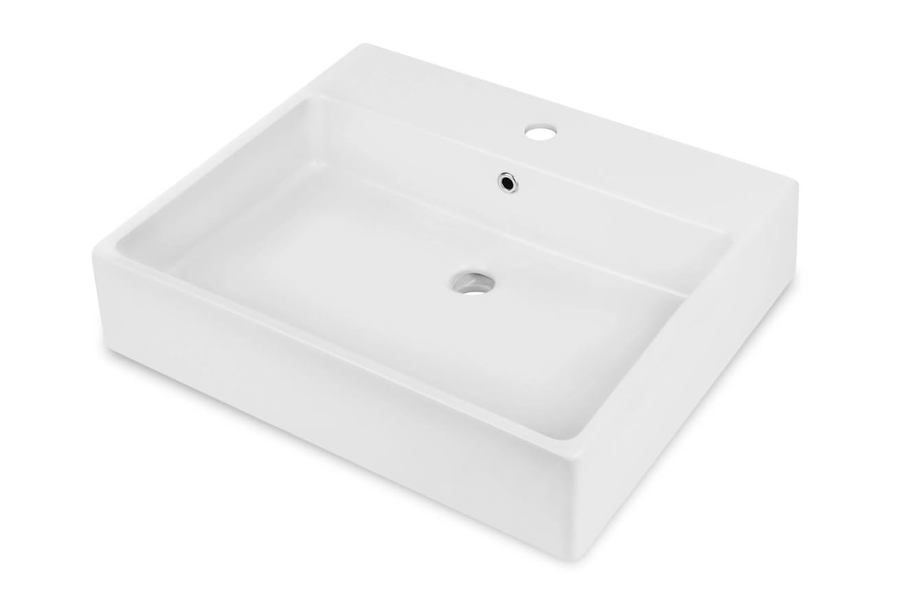 Плитка Deante Temisto Керамическая раковина TEMISTO на столешницу - 60x50 см белый  поверхность глянец