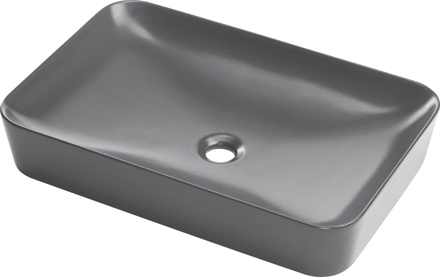 Плитка Deante Tess Раковина керамическая TESS накладная 600x400x120мм антрацит  поверхность матовая