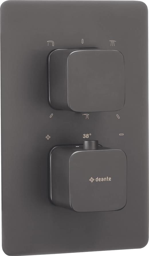 Плитка Deante Therm Внешняя часть смесителя SQUOVAL 3 выхода титан  поверхность брашированная