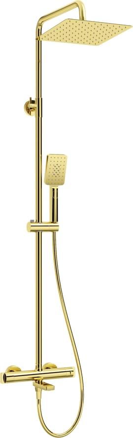Плитка Deante Therm Душевая колонна термостат с поворотным изливом золото  поверхность глянец