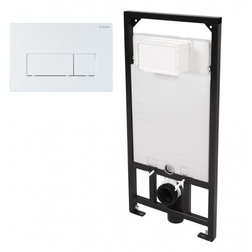 Плитка Deante Инсталляции Комплект инсталляции для унитаза с клавишей SLIM белый матовый  поверхность матовая