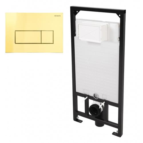 Плитка Deante Инсталляции Комплект инсталляции для унитаза с клавишей SLIM золото  поверхность глянец