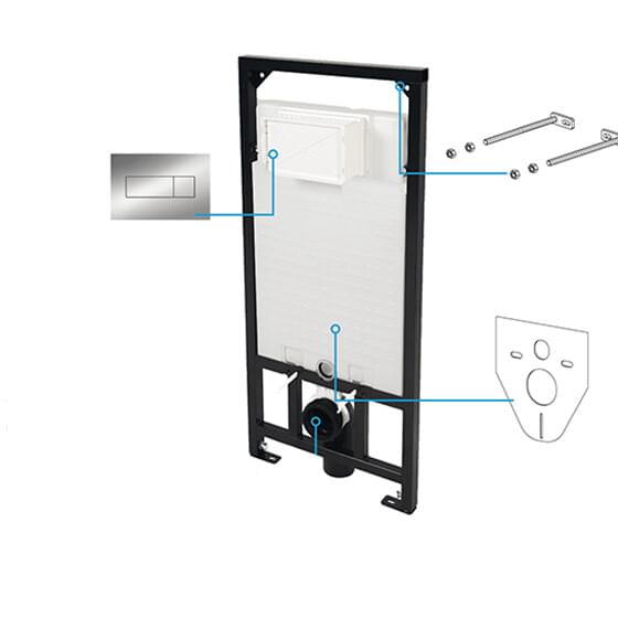 Плитка Deante Инсталляции Комплект инсталляции для унитаза с клавишей SLIM хром  поверхность глянец