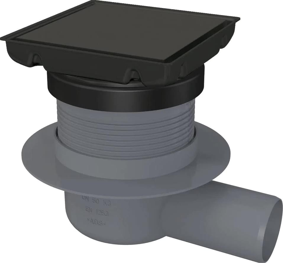 Плитка Deante Сливные Системы Душевой трап с решеткой из нержавеющей стали/под плитку 130х130 мм D50 черный матовый  поверхность 