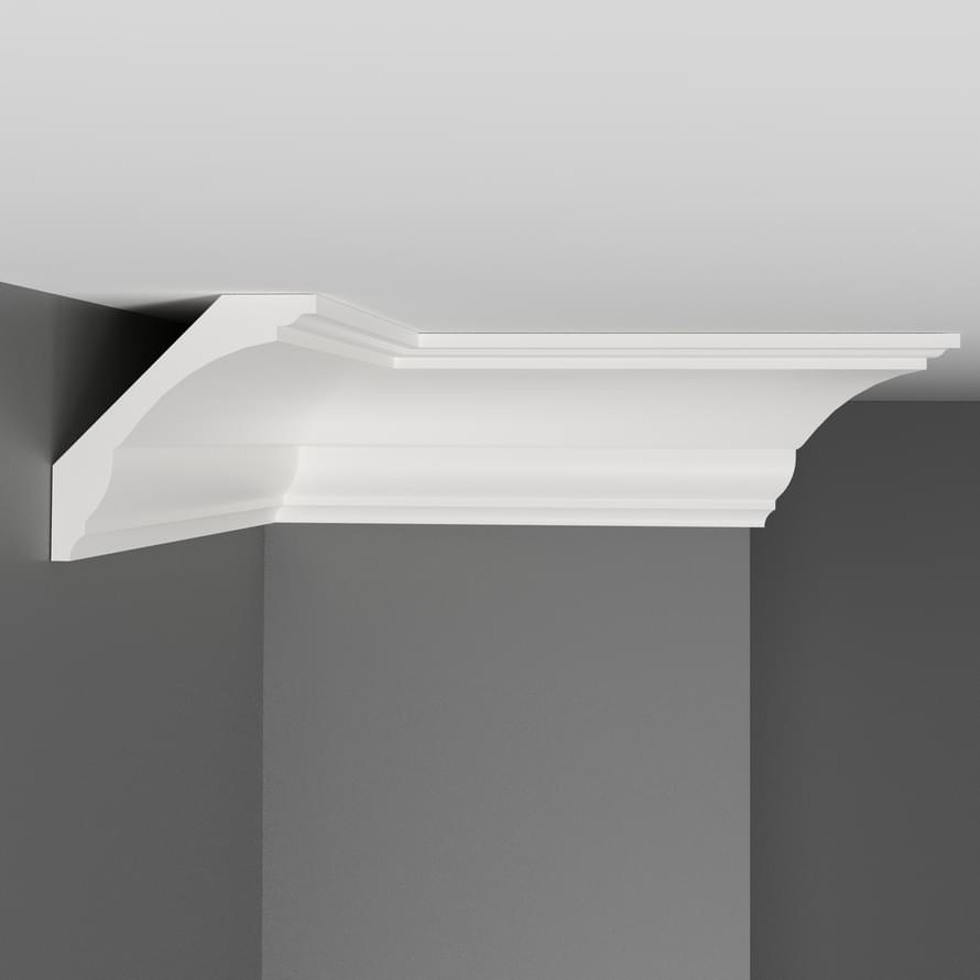 Плинтус Decomaster White Line D100-115 Плинтус Потолочный 200x6.9x6.9 см поверхность матовая