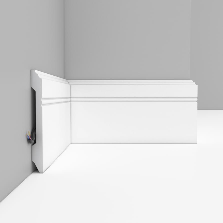 Плинтус Decomaster White Line D105-115 Плинтус Напольный 240x10.7x1.2 см поверхность матовая
