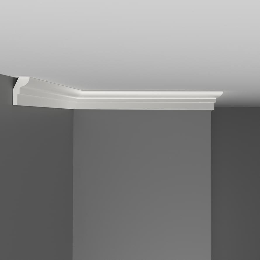Плинтус Decomaster White Line D111-115 Плинтус Потолочный 200x2.5x1.5 см поверхность матовая