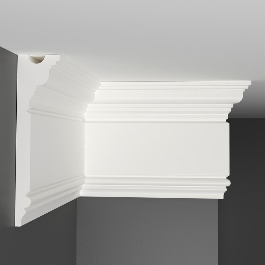Decomaster White Line D214-115 Молдинг Плинтус Потолочный С Рисунком 200x15x3.8 см поверхность матовая