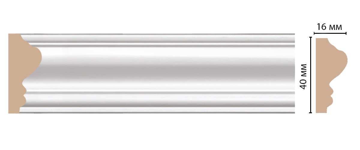 Decomaster Дюропрофиль Молдинг Гладкий D030 200x4.3 см поверхность матовая