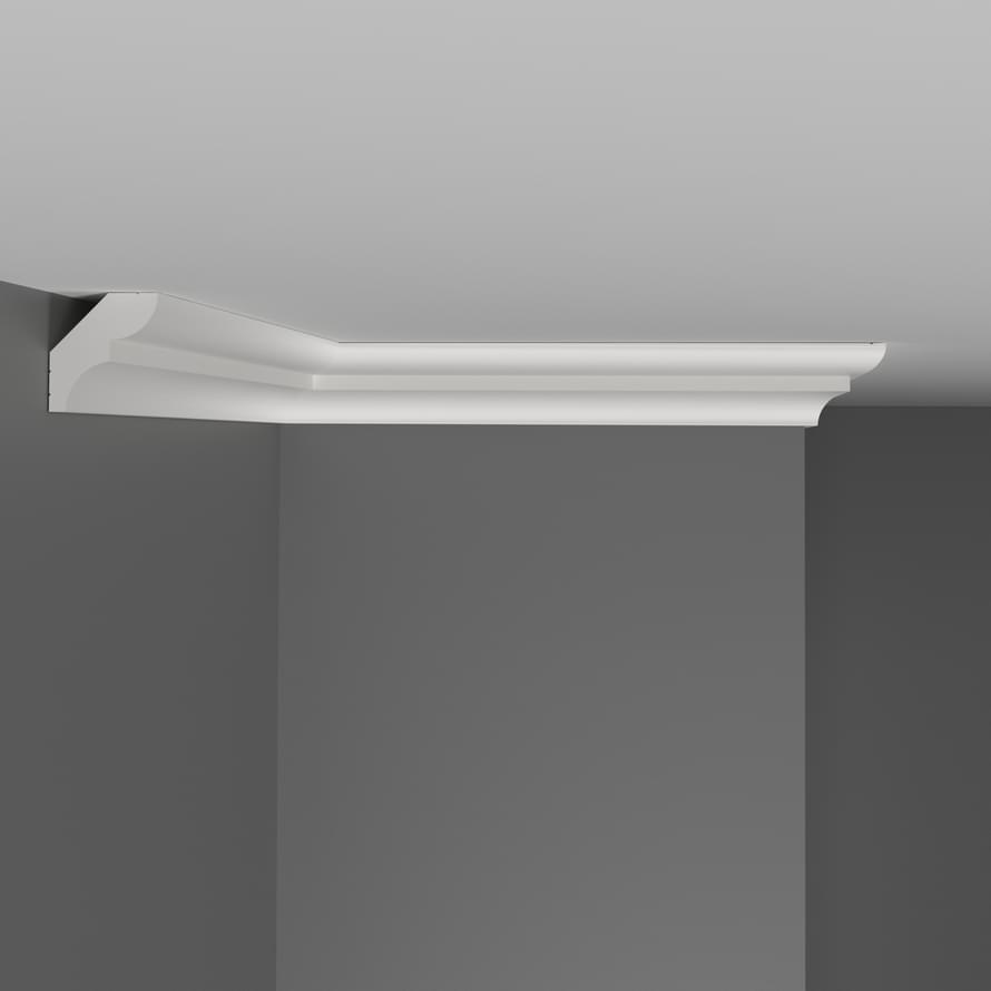 Плинтус Decomaster Дюропрофиль Плинтус Потолочный Гладкий D008 200x2.8 см поверхность матовая