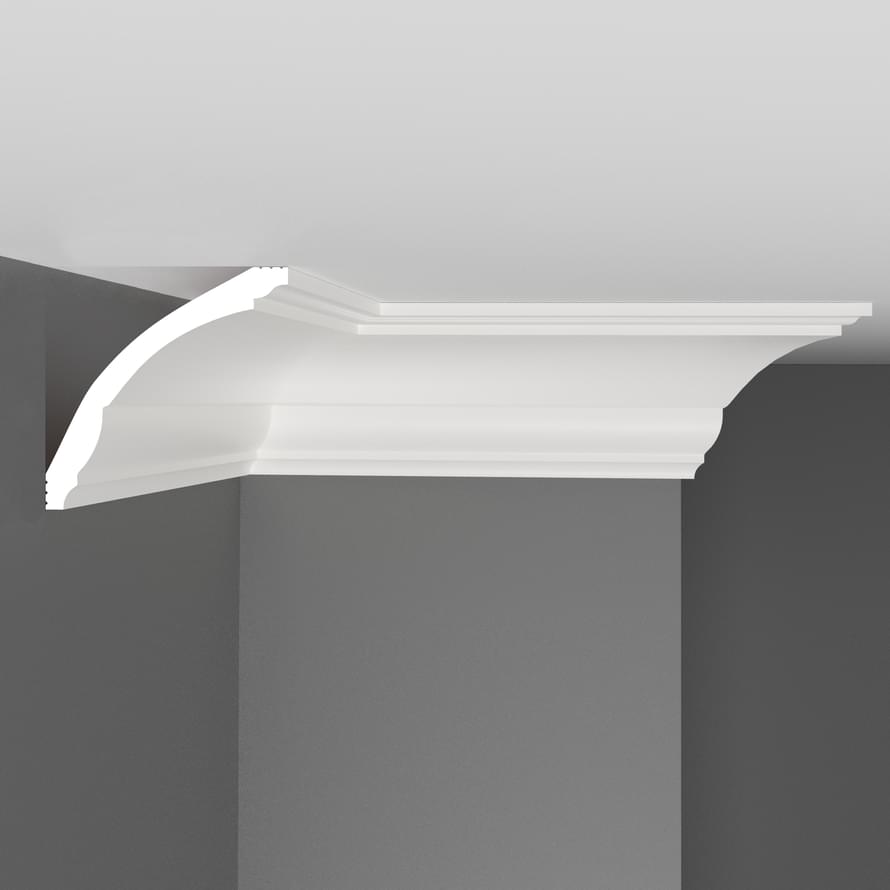 Плинтус Decomaster Дюропрофиль Плинтус Потолочный Гладкий D100 200x6.9 см поверхность матовая