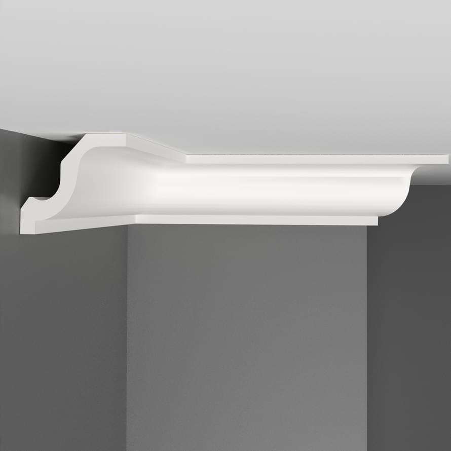 Плинтус Decomaster Дюропрофиль Плинтус Потолочный Гладкий D108 200x5.5 см поверхность матовая