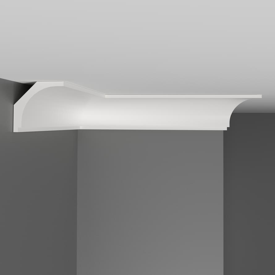 Плинтус Decomaster Дюропрофиль Плинтус Потолочный Гладкий D109 200x4.3 см поверхность матовая