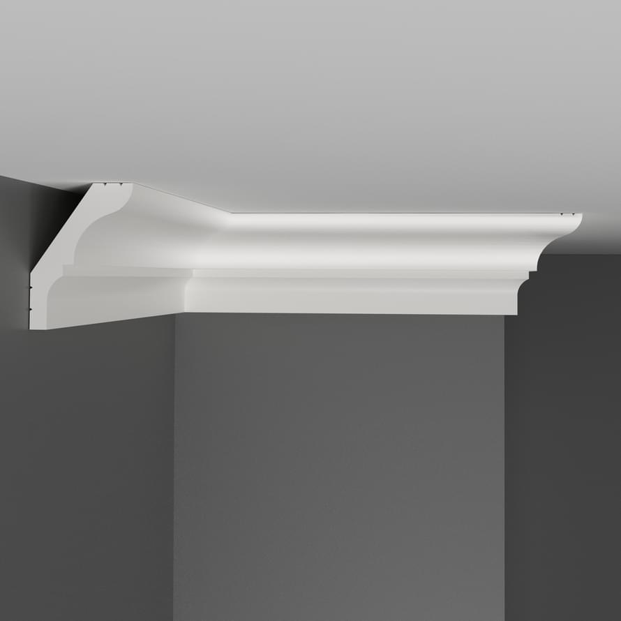 Плинтус Decomaster Дюропрофиль Плинтус Потолочный Гладкий D112 200x5.5 см поверхность матовая