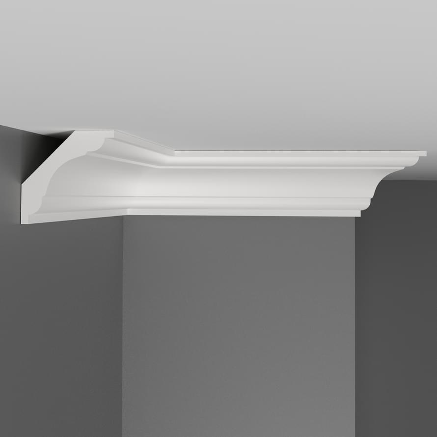 Плинтус Decomaster Дюропрофиль Плинтус Потолочный Гладкий D124 200x5 см поверхность матовая