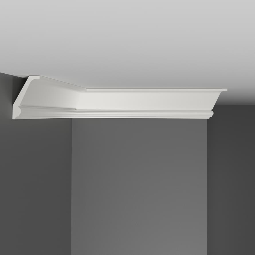 Плинтус Decomaster Дюропрофиль Плинтус Потолочный Гладкий D151 200x4 см поверхность матовая