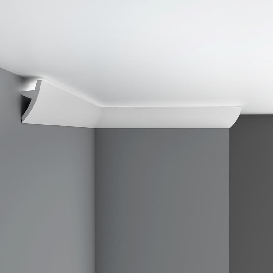 Плинтус Decomaster Дюропрофиль Плинтус Потолочный Гладкий D502 200x7.3 см поверхность матовая