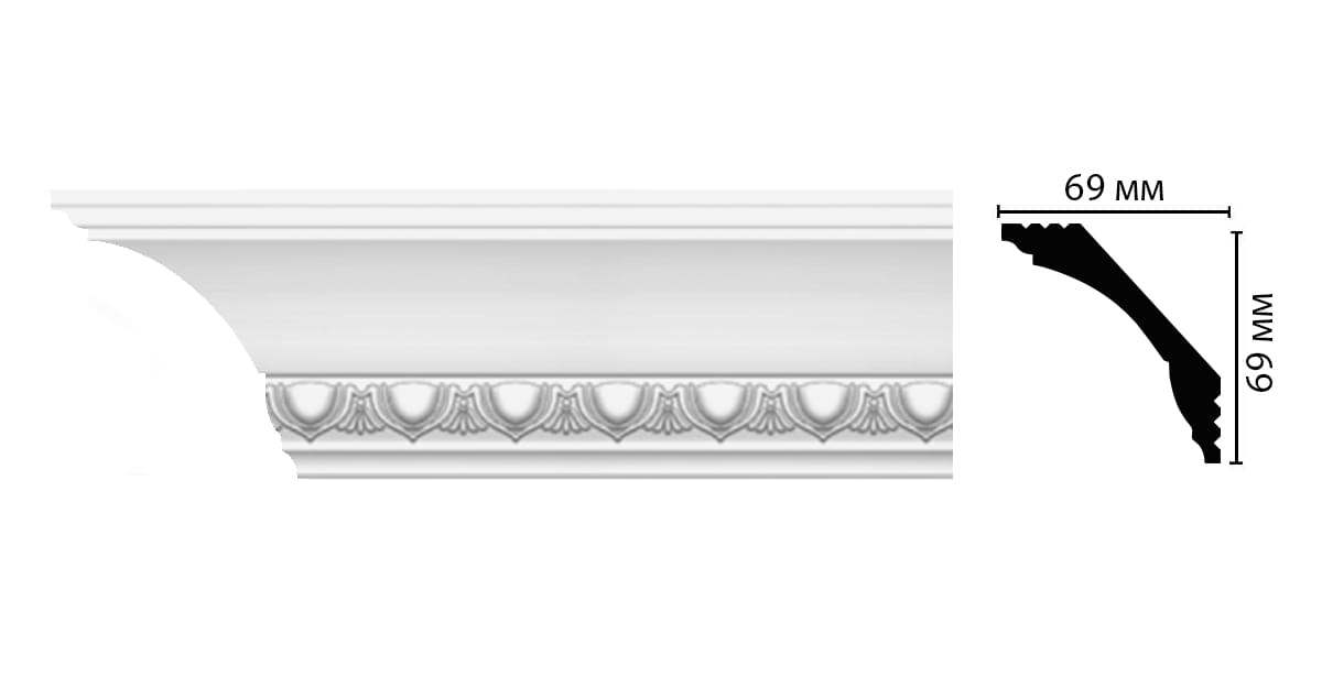 Плинтус Decomaster Дюропрофиль Плинтус Потолочный С Рисунком D100A 200x6.9 см поверхность матовая