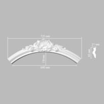 Decomaster Лепнина Из Полиуретана 897022 91 Радиус 51.5x0x0 см поверхность матовая
