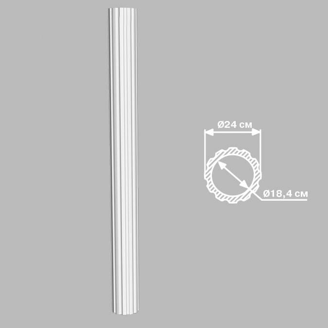Decomaster Лепнина Из Полиуретана 90024 Колонна 240x24x0 см поверхность матовая