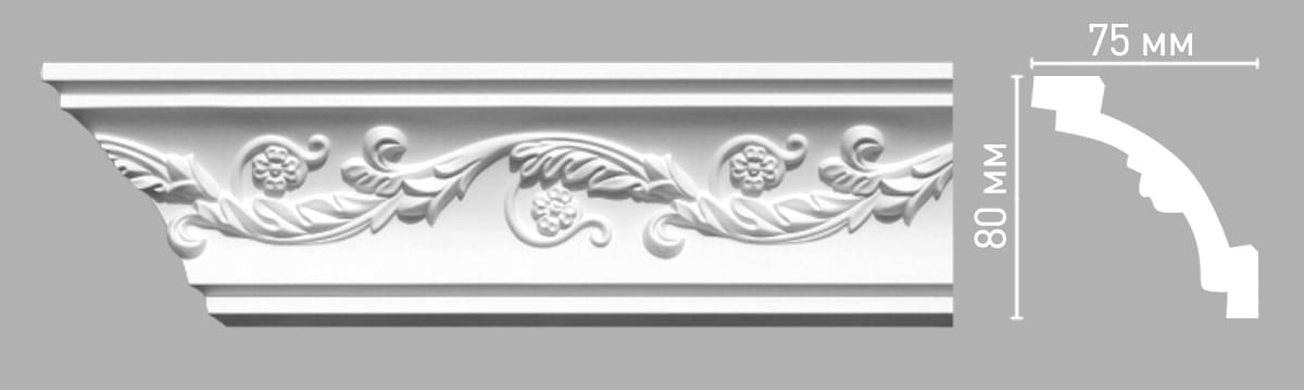 Плинтус Decomaster Лепнина Из Полиуретана 95020 Плинтус Потолочный 240x8x7.5 см поверхность матовая
