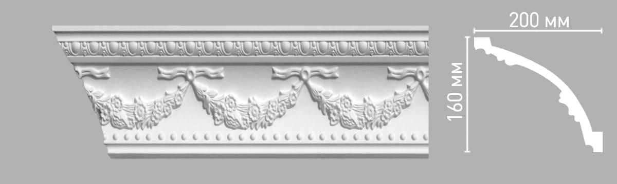 Плинтус Decomaster Лепнина Из Полиуретана 95026 Плинтус Потолочный 240x16x20 см поверхность матовая