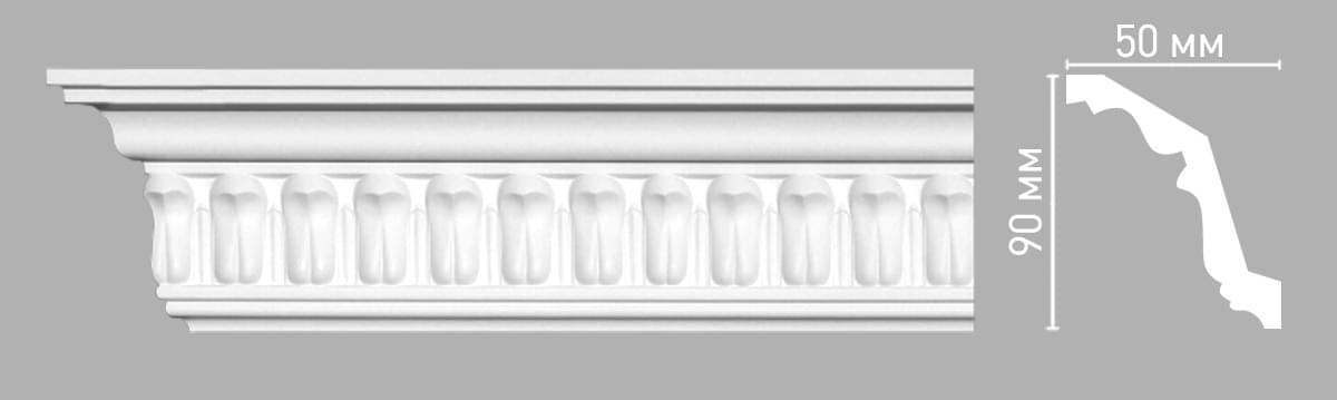 Плинтус Decomaster Лепнина Из Полиуретана 95028 Плинтус Потолочный 240x9x5 см поверхность матовая