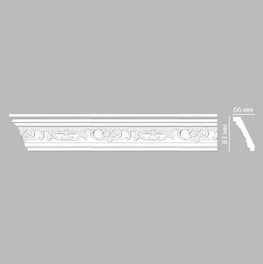 Плинтус Decomaster Лепнина Из Полиуретана 95036 FL Плинтус Потолочный Гибкий 240x8.3x6.6 см поверхность матовая