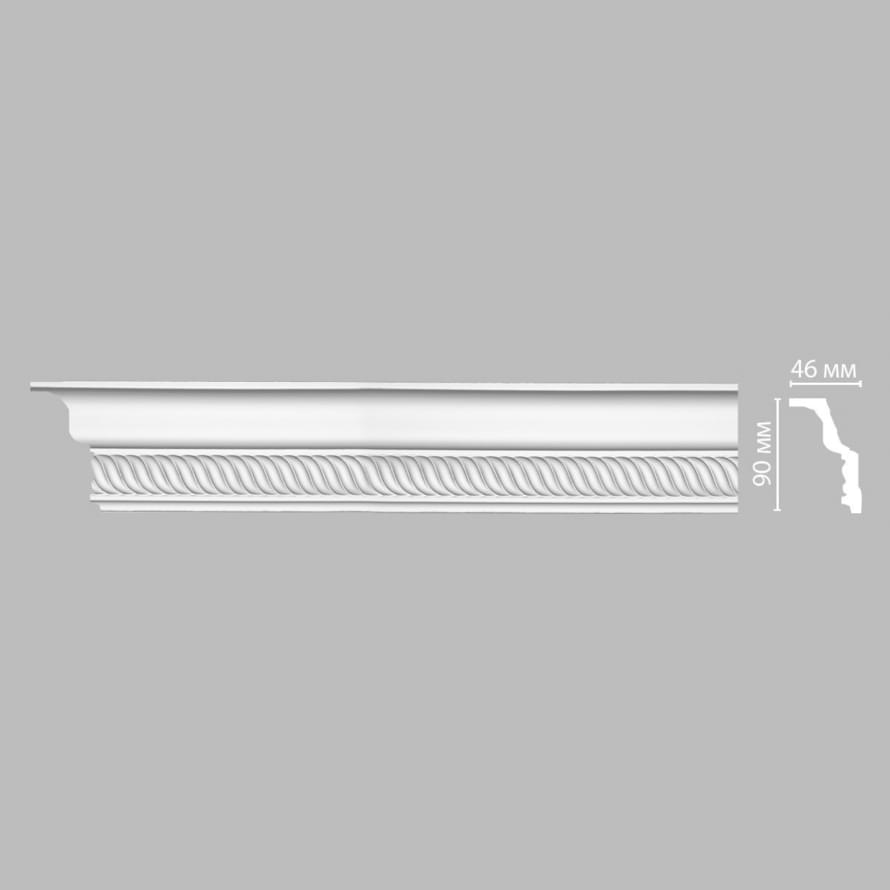 Плинтус Decomaster Лепнина Из Полиуретана 95088 Плинтус Потолочный 240x9x4.6 см поверхность матовая