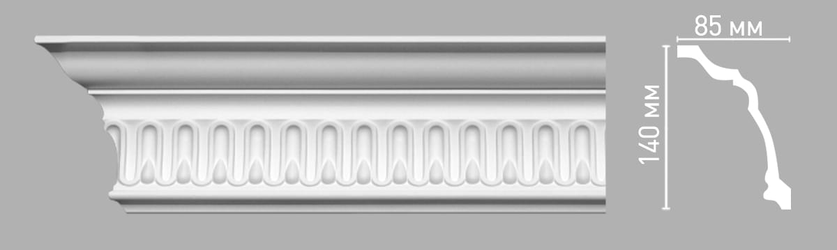 Плинтус Decomaster Лепнина Из Полиуретана 95093 Плинтус Потолочный 240x14x8.5 см поверхность матовая