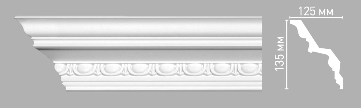 Плинтус Decomaster Лепнина Из Полиуретана 95106 Плинтус Потолочный 240x13.5x12.5 см поверхность матовая