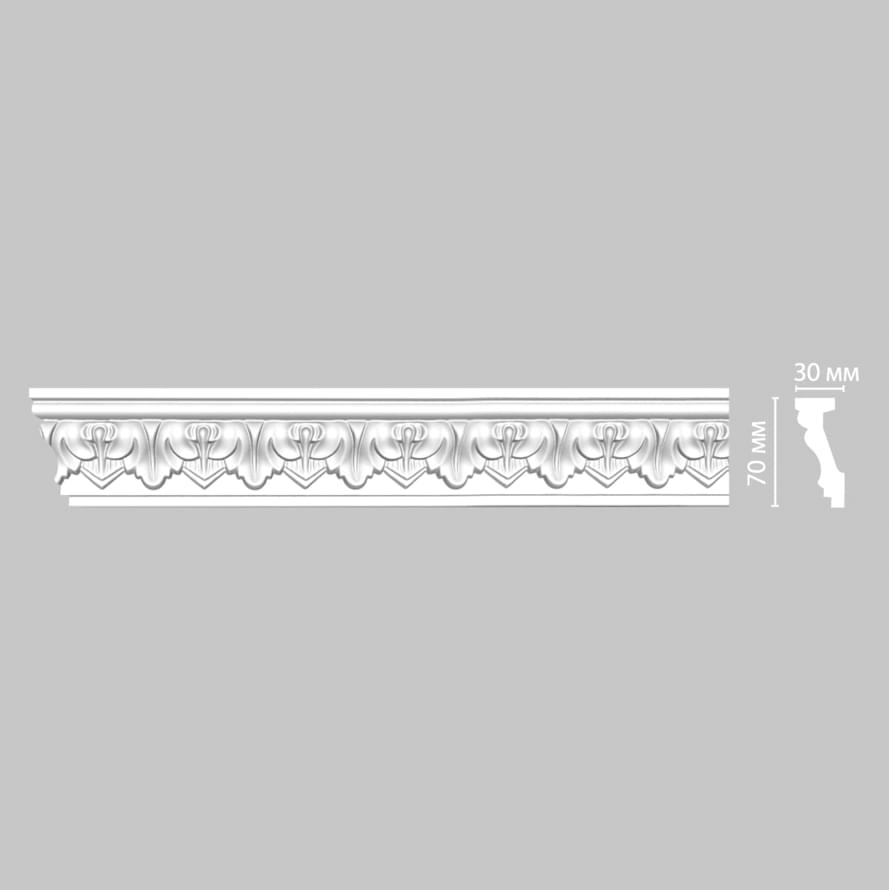 Плинтус Decomaster Лепнина Из Полиуретана 95214 Плинтус Потолочный 240x7x3 см поверхность матовая