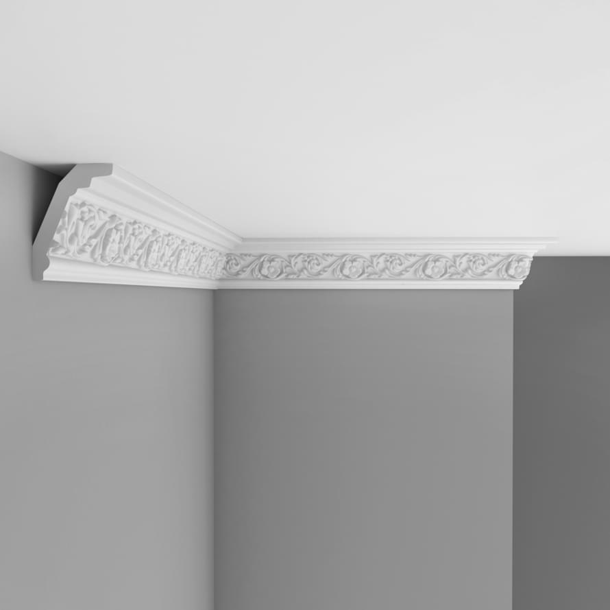 Плинтус Decomaster Лепнина Из Полиуретана 95323A Плинтус Потолочный 240x7.9x5.9 см поверхность матовая