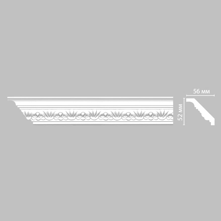 Плинтус Decomaster Лепнина Из Полиуретана 95609 Плинтус Потолочный Гибкий 240x5.2x5.6 см поверхность матовая