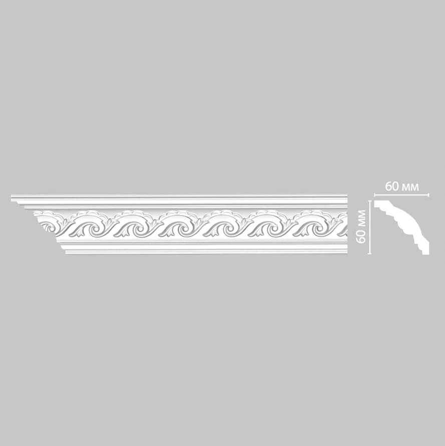 Плинтус Decomaster Лепнина Из Полиуретана 95610 FL Плинтус Потолочный Гибкий 240x6x6 см поверхность матовая