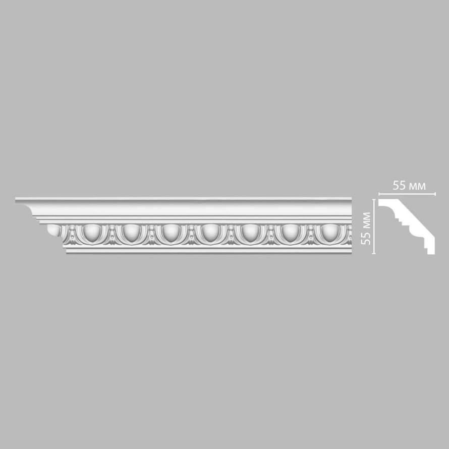 Плинтус Decomaster Лепнина Из Полиуретана 95613 FL Плинтус Потолочный Гибкий 240x5.5x5.5 см поверхность матовая