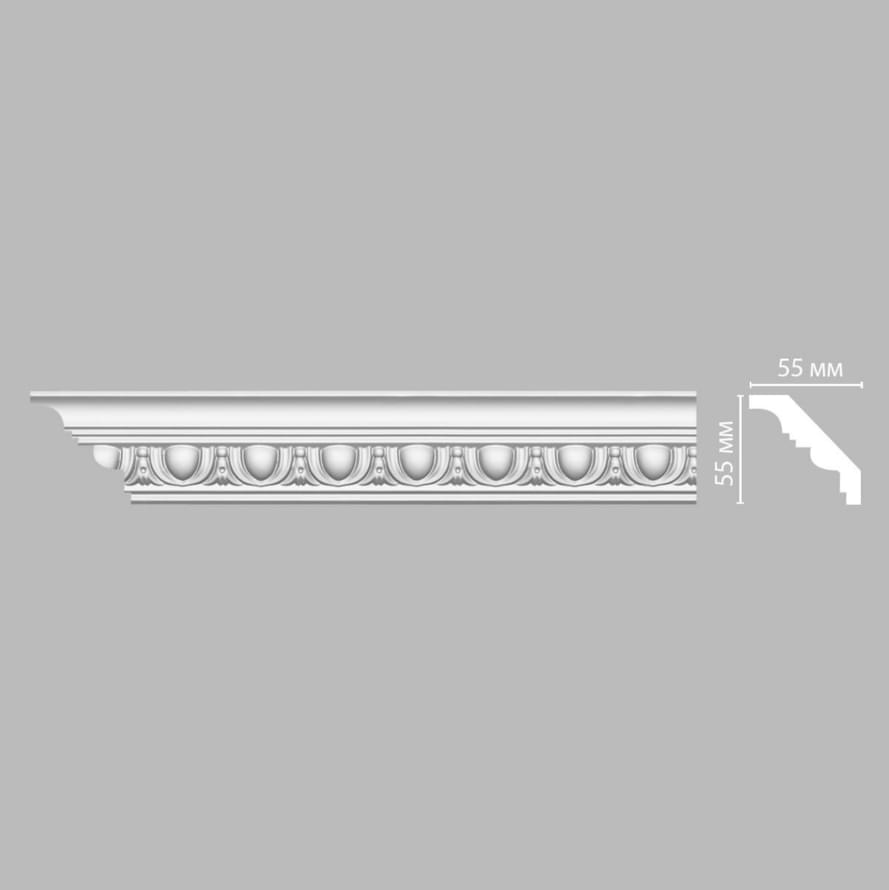 Плинтус Decomaster Лепнина Из Полиуретана 95613 Плинтус Потолочный 240x5.5x5.5 см поверхность матовая