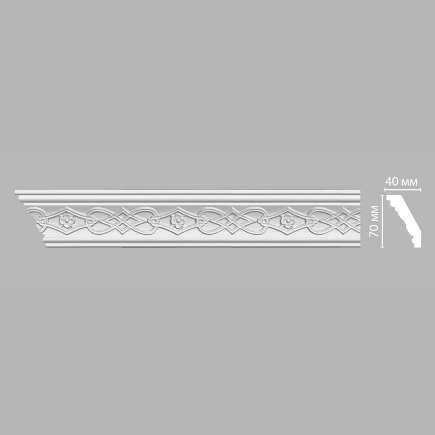 Плинтус Decomaster Лепнина Из Полиуретана 95619 Плинтус Потолочный 240x7x4 см поверхность матовая
