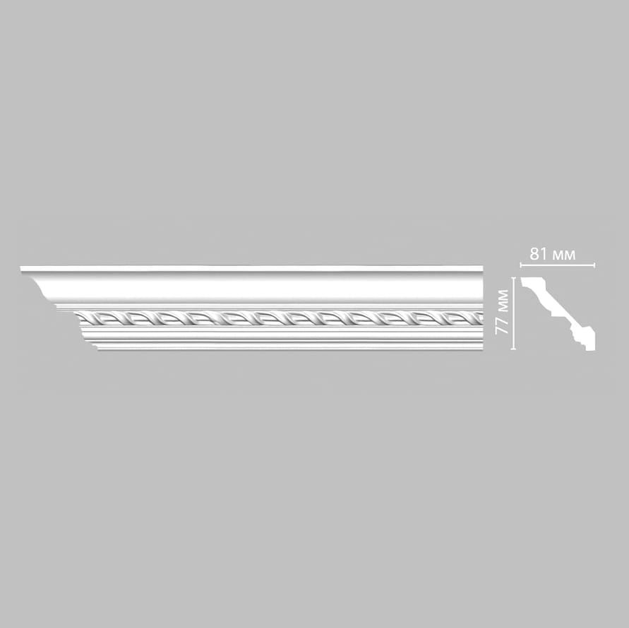 Плинтус Decomaster Лепнина Из Полиуретана 95673 Плинтус Потолочный 240x7.7x8.1 см поверхность матовая
