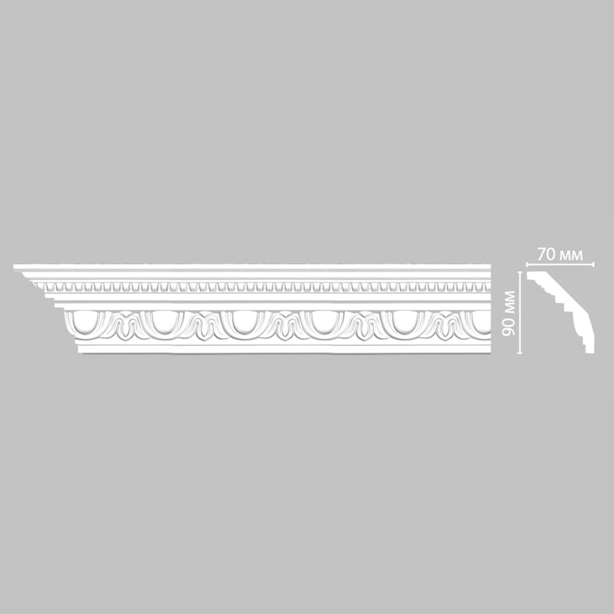 Плинтус Decomaster Лепнина Из Полиуретана 95769 Плинтус Потолочный 240x9x7 см поверхность матовая