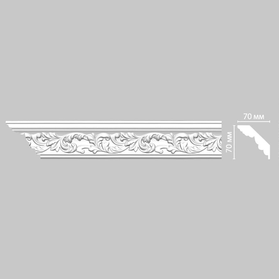 Плинтус Decomaster Лепнина Из Полиуретана 95775 Плинтус Потолочный Гибкий 240x7x7 см поверхность матовая