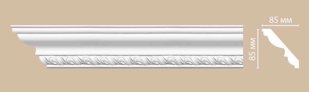Плинтус Decomaster Лепнина Из Полиуретана 95779 Плинтус Потолочный 240x8.5x9 см поверхность матовая