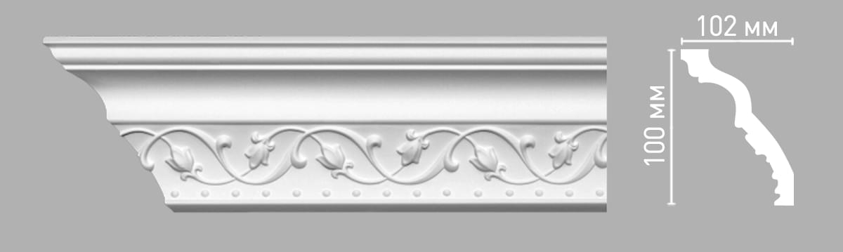 Плинтус Decomaster Лепнина Из Полиуретана 95821 Плинтус Потолочный 240x10x10.2 см поверхность матовая