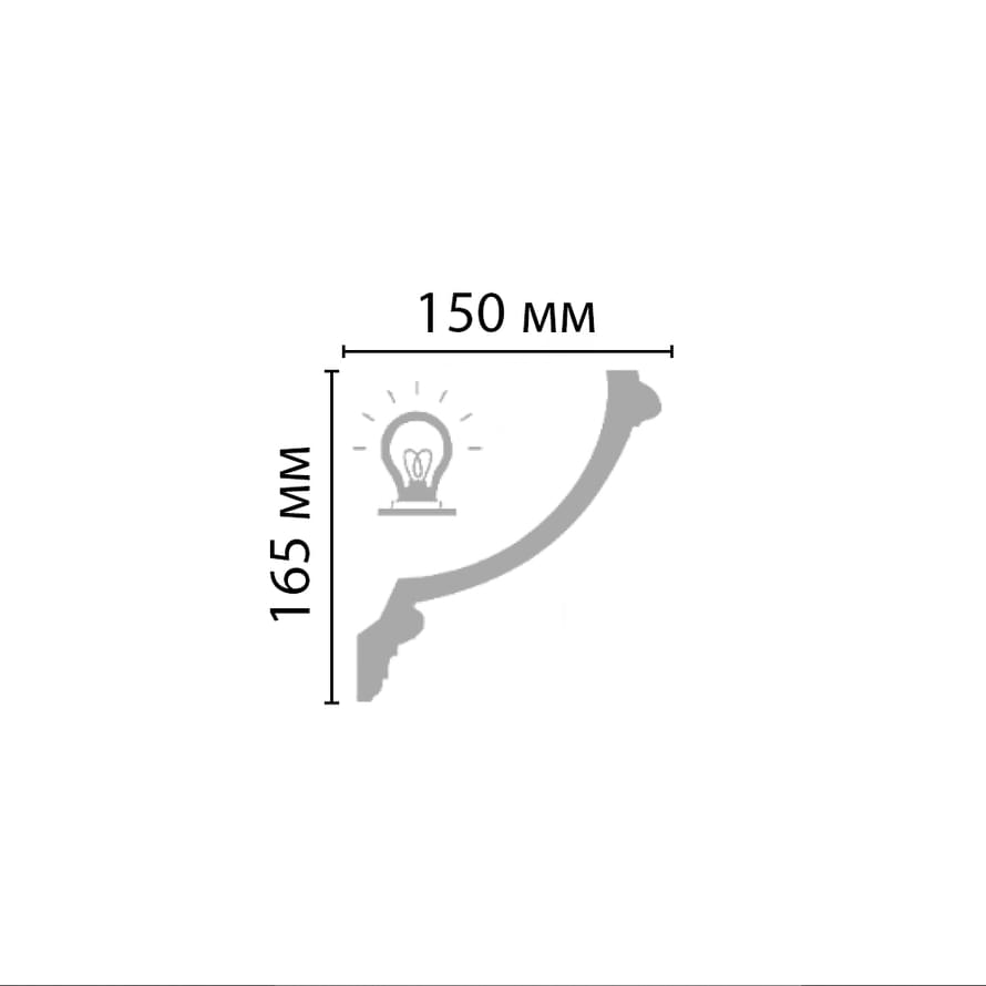 Плинтус Decomaster Лепнина Из Полиуретана 96900 Плинтус Потолочный 240x16.5x15 см поверхность матовая