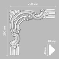 Decomaster Лепнина Из Полиуретана 97010 6 Угол 0x20x20 см поверхность матовая