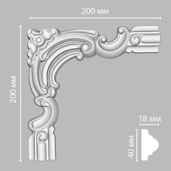 Decomaster Лепнина Из Полиуретана 97010 6 Угол 0x20x20 см поверхность матовая