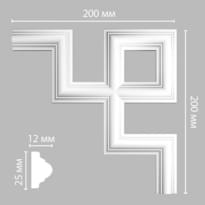 Decomaster Лепнина Из Полиуретана 97012 4 Угол 0x20x20 см поверхность матовая