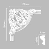 Decomaster Лепнина Из Полиуретана 97100 1 Угол 0x18x18 см поверхность матовая