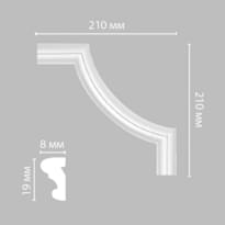 Decomaster Лепнина Из Полиуретана 97100 2 Угол 0x21x21 см поверхность матовая